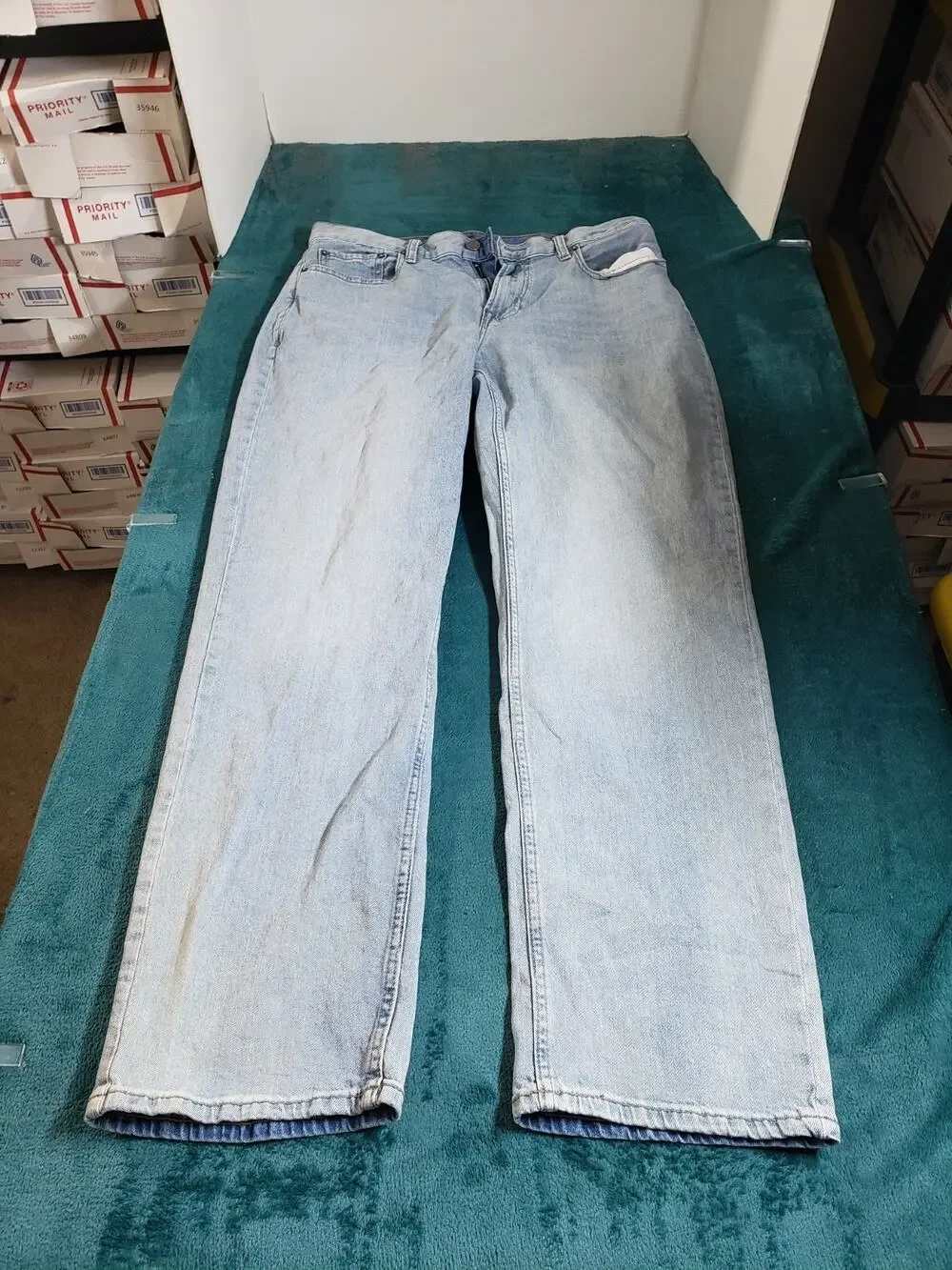Old Navy Jeans Size 34x32 Mens Blue Pants Stretch Denim Mid Rise Loose Straight